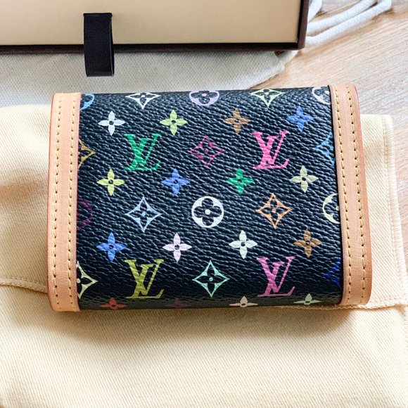 Louis Vuitton Porte Monnaie Black Multicolour Coin Purse Wallet - Picture 3 of 8